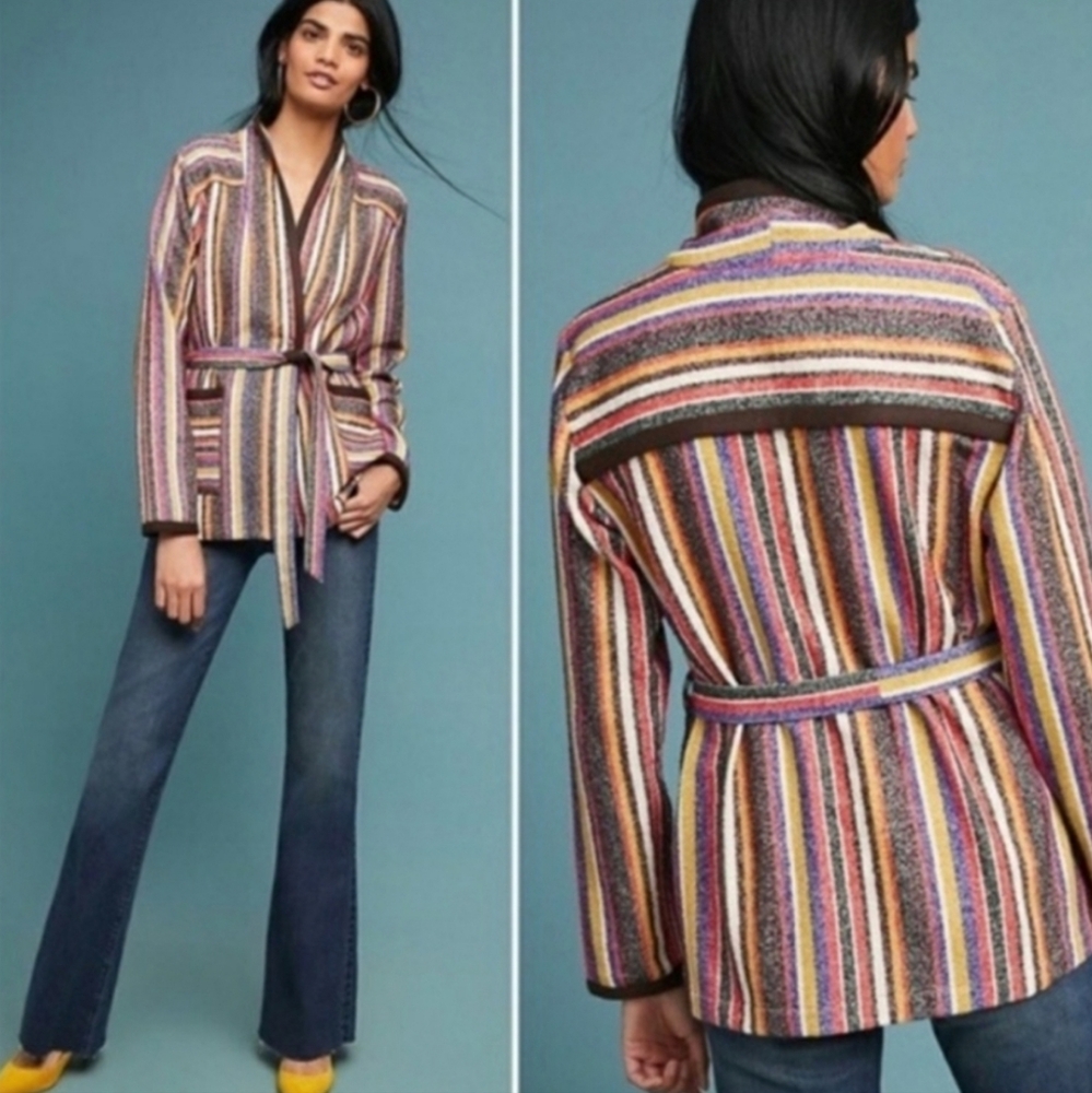 Anthropologie Akemi + Kin Striped Cardigan Jacket Size M